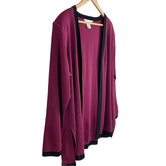 Exclusively Misook Size Large Sweater Cardigan Slinky Knit Raspberry Pink Topper - Picture 3 of 10